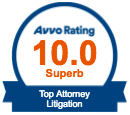 avvo rating top attorney litigation